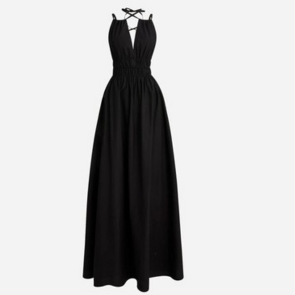 J. Crew Black Sleeveless Maxi Dress